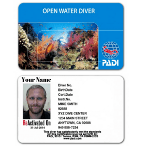 Open Water Certification Card